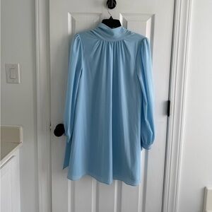 Belle Badgley Mischka Designer Light Blue Long sleeve Flare Dress